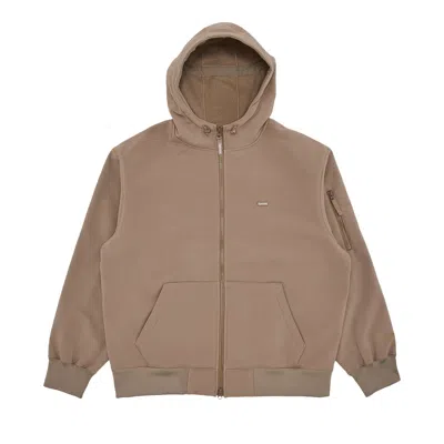Pre-owned Supreme Windstopper Zip Up Hooded Sweatshirt 'taupe' | Tan | Men's Size Xl