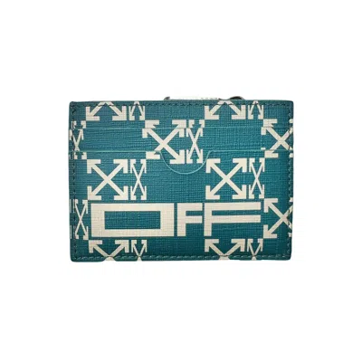 Pre-owned Off-white Zipped Monogram Card Case 'green' | Men's Size Onesize