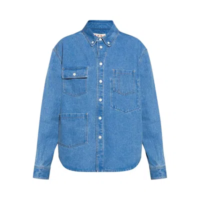 Pre-owned Marni Denim Overshirt With Pockets 'cobalt' | Blue | Men's Size 48