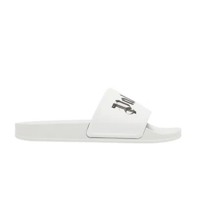 Pre-owned Palm Angels Pool Slider 'white Black' | Men's Size 38