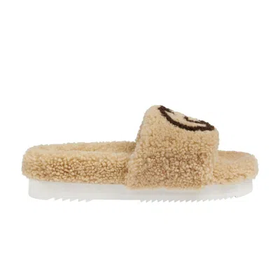 Pre-owned Gucci Wmns Slide 'interlocking G Merino Wool - Light Brown' | Women's Size 34