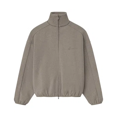 Pre-owned Essentials Fear Of God  Modern Fleece Track Jacket With Piping 'homestead Heather' | Tan | Men's Size