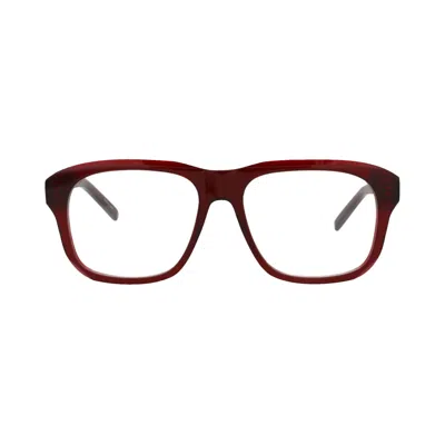 Pre-owned Givenchy Square Optical Glasses 'bordeaux/transparent' | Red | Men's Size Onesize