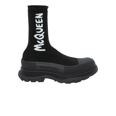 Pre-owned Alexander Mcqueen Tread Slick Boot 'black Graffiti' | Men's Size 40