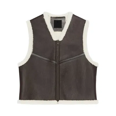 Pre-owned Givenchy Mixed Material Gilet 'brown/beige' | Men's Size 52
