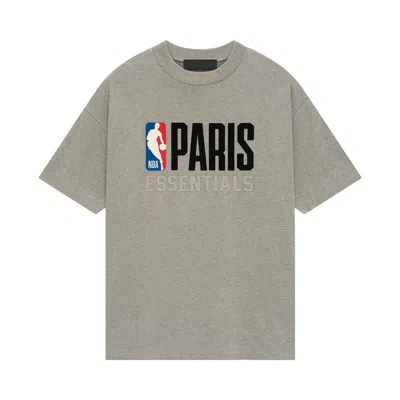 Pre-owned Essentials Fear Of God  X Nba Paris Tee 'warm Heather' | Grey | Men's Size S