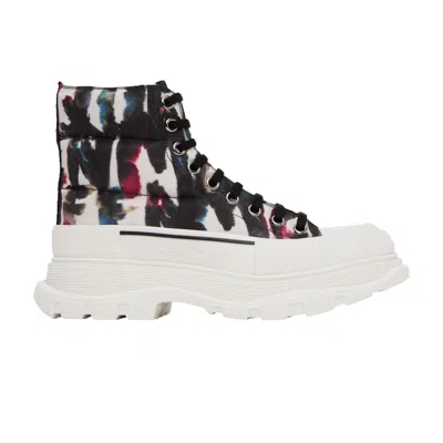 Pre-owned Alexander Mcqueen Tread Slick Quilted Boot 'watercolour Graffiti - White Multi' |