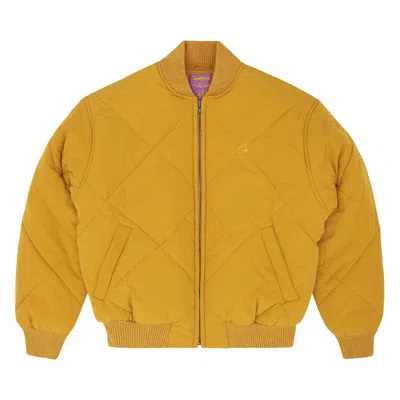 Pre-owned Corteiz Olde English Quilted Bomber Jacket 'yellow' | Men's Size L