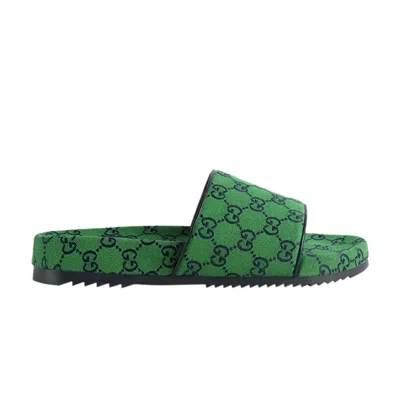 Pre-owned Gucci Gg Canvas Slide Sandal 'green Monogram' | Men's Size 7.5