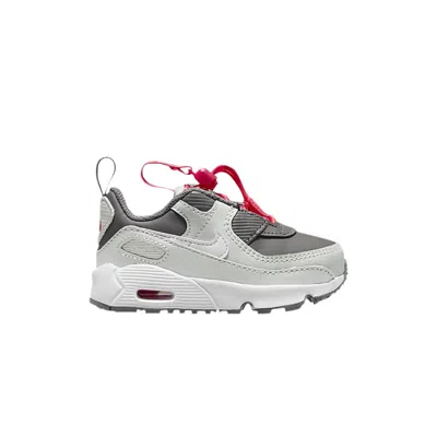 Pre-owned Nike Air Max 90 Toggle Td 'flat Pewter Siren Red' | Grey | Infant Size 9