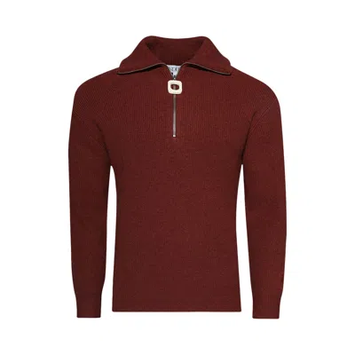 Pre-owned Jw Anderson Half Zip Jumper 'rust' | Red | Men's Size Xxl