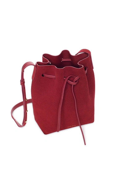Shop Mansur Gavriel Mini Bucket Bag In Purple In Rococo Suede