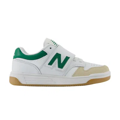 Pre-owned New Balance 480 Hook & Loop Little Kid Wide 'classic Pine' | White | Kid's Size 12