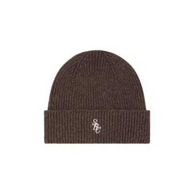 Pre-owned Sporty And Rich Sporty & Rich Src Wool Beanie 'chocolate' | Brown | Men's Size Onesize