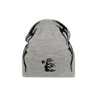 Pre-owned Hellstar Flame Beanie 'grey' | Men's Size Onesize In Gray