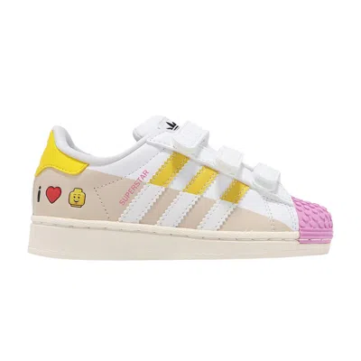 Pre-owned Adidas Originals Adidas Lego X Superstar Cf C 'i Love Lego - Pink' | White | Kid's Size 2.5