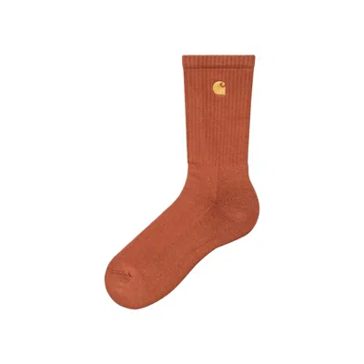 Pre-owned Carhartt Wip Chase Socks 'phoenix/gold' | Orange | Men's Size Onesize