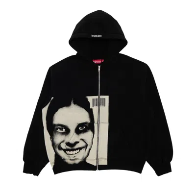 Pre-owned Supreme X Aphex Twin Zip Up Hooded Sweatshirt 'black' | Men's Size M