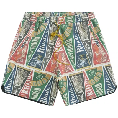 Pre-owned Rhude Collegiate Flag Twill Short 'multicolor' | Multi-color | Men's Size S