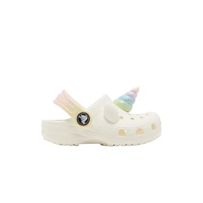 Pre-owned Crocs Classic Clog Toddler 'i Am Rainbow Unicorn' | Cream | Infant Size 8 In White