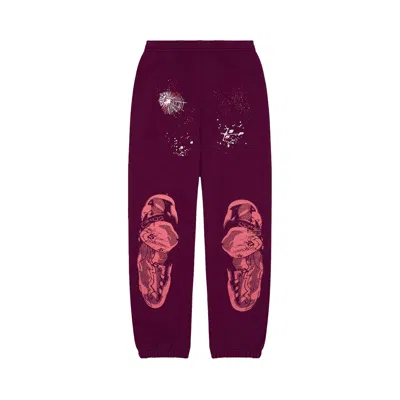 Pre-owned Sp5der Nocturnal Highway Sweatpant 'burgundy' | Red | Men's Size L
