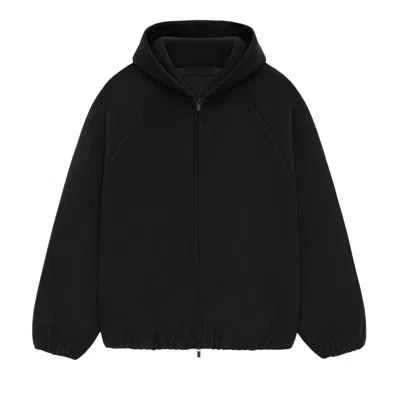 Pre-owned Essentials Fear Of God  Brushed Hooded Bomber Jacket 'black' | Men's Size Xxl