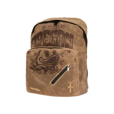 Pre-owned Cactus Jack By Travis Scott X Mitchell & Ness University Of Oregon Backpack 'brown' | Men's Size One