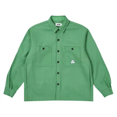 Pre-owned Palace Wool Shirt Jacket 'sweet Pea Green' | Men's Size L
