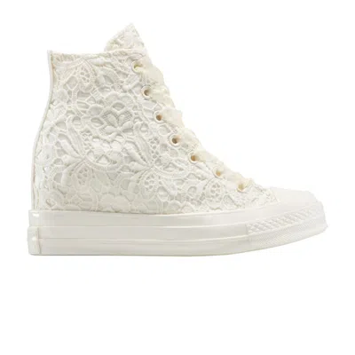 Pre-owned Converse Wmns Chuck 70 Wedge Platform High 'crocheted Satin' | Cream | Women's Size 7