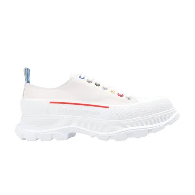 Pre-owned Alexander Mcqueen Tread Slick Lace Up 'white Multi-color' | Men's Size 41