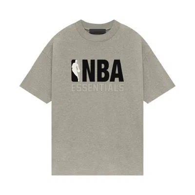 Pre-owned Essentials Fear Of God  X Nba Tee 'warm Heather' | Grey | Men's Size Xs