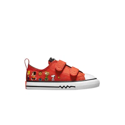 Pre-owned Converse Peanuts X Chuck Taylor All Star Easy-on Low Td 'snoopy And Friends' | Red | Infant Size 3