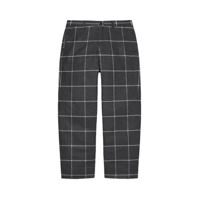 Pre-owned Supreme Windowpane Wool Trouser 'black' | Men's Size 34