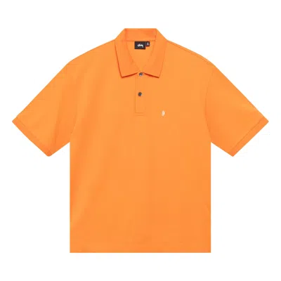 Pre-owned Stussy Classic Pique Polo 'orange' | Men's Size M