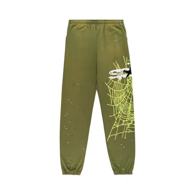 Pre-owned Sp5der Heavy Web Sweatpant 'olive' | Green | Men's Size S