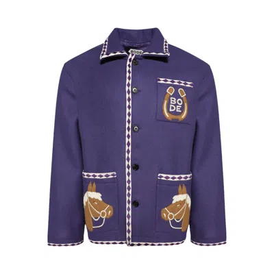 Pre-owned Bode Bronco Appliqué Jacket 'purple/white' | Men's Size Xl
