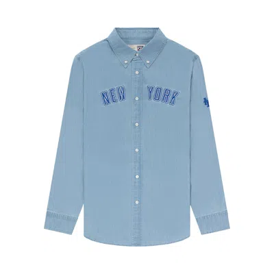 Pre-owned Aimé Leon Dore X New York Mets Chambray Shirt 'light Washed' | Blue | Men's Size Xl
