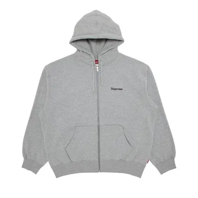 Pre-owned Supreme Crest Zip Up Hooded Sweatshirt 'heather Grey' | Men's Size S