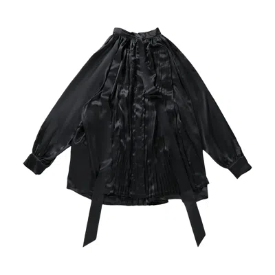 Pre-owned Ann Demeulemeester Likki Comfort Pleated Shirt 'black' | Women's Size 40