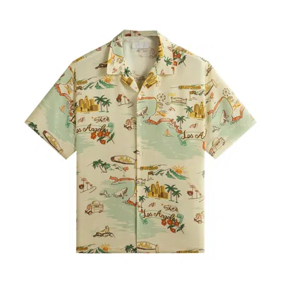 Pre-owned Kith La Thompson Camp Collar Shirt 'marcona' | Yellow | Men's Size Xl