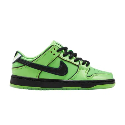 Pre-owned Nike The Powerpuff Girls X Dunk Low Pro Sb Qs Ps 'buttercup' | Green | Kid's Size 1