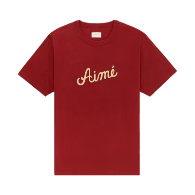 Pre-owned Aimé Leon Dore Chain Stitch Tee 'merlot' | Red | Men's Size Xl
