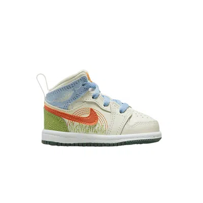 Pre-owned Air Jordan 1 Mid Se Td 'stitch' | Cream | Infant Size 10