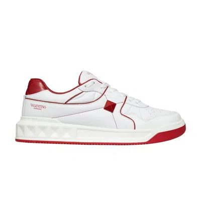Pre-owned Valentino Garavani Valentino Valentino One Stud Low 'white Red' | Men's Size 43