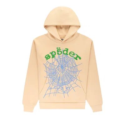 Pre-owned Sp5der Og Web V2 Hoodie 'cream' | Men's Size S In White