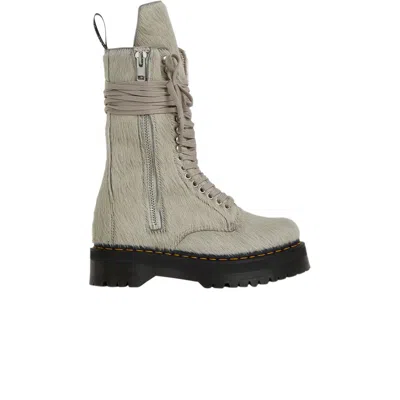 Pre-owned Rick Owens Dr. Martens X  Strobe Calf Length Boot 'furry Pearl' | Grey | Men's Size 40