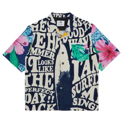 Pre-owned Marine Serre Regenerated Jersey Jacquard Towels Bowling Shirt 'multicolor' | Multi-color | Men's Siz