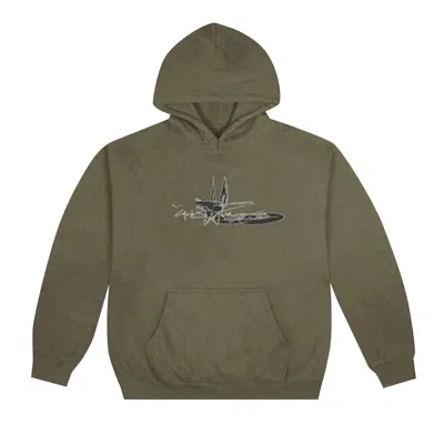 Pre-owned Cactus Jack By Travis Scott Scribble Hoodie 'olive' | Green | Men's Size L