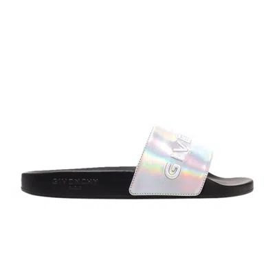 Pre-owned Givenchy Logo Slide 'black Iridescent' | Men's Size 36