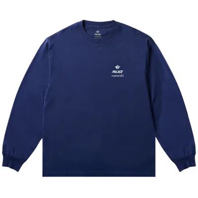 Pre-owned Palace X Maharishi Shaolin Tag Long-sleeve 'blue' | Men's Size L
